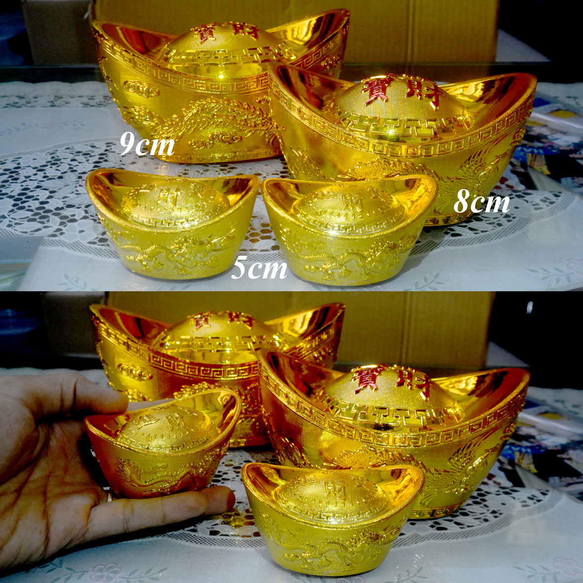 Thỏi vàng đặt bàn thờ Thần Tài-Thổ Địa-Nhiều cỡ