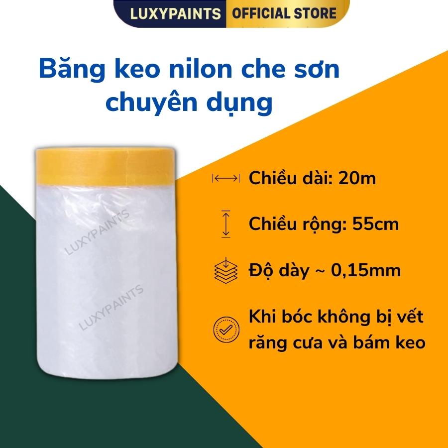 Màng bọc nilon luxypaints che chắn sơn ô tô, băng keo nilon che sơn chuyên dụng chống bụi bẩn
