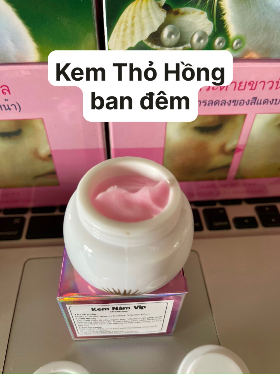 2 hộp Kem Thỏ hồng trắng da nám tàn nhang đồi mồi Thái Lan ban đêm