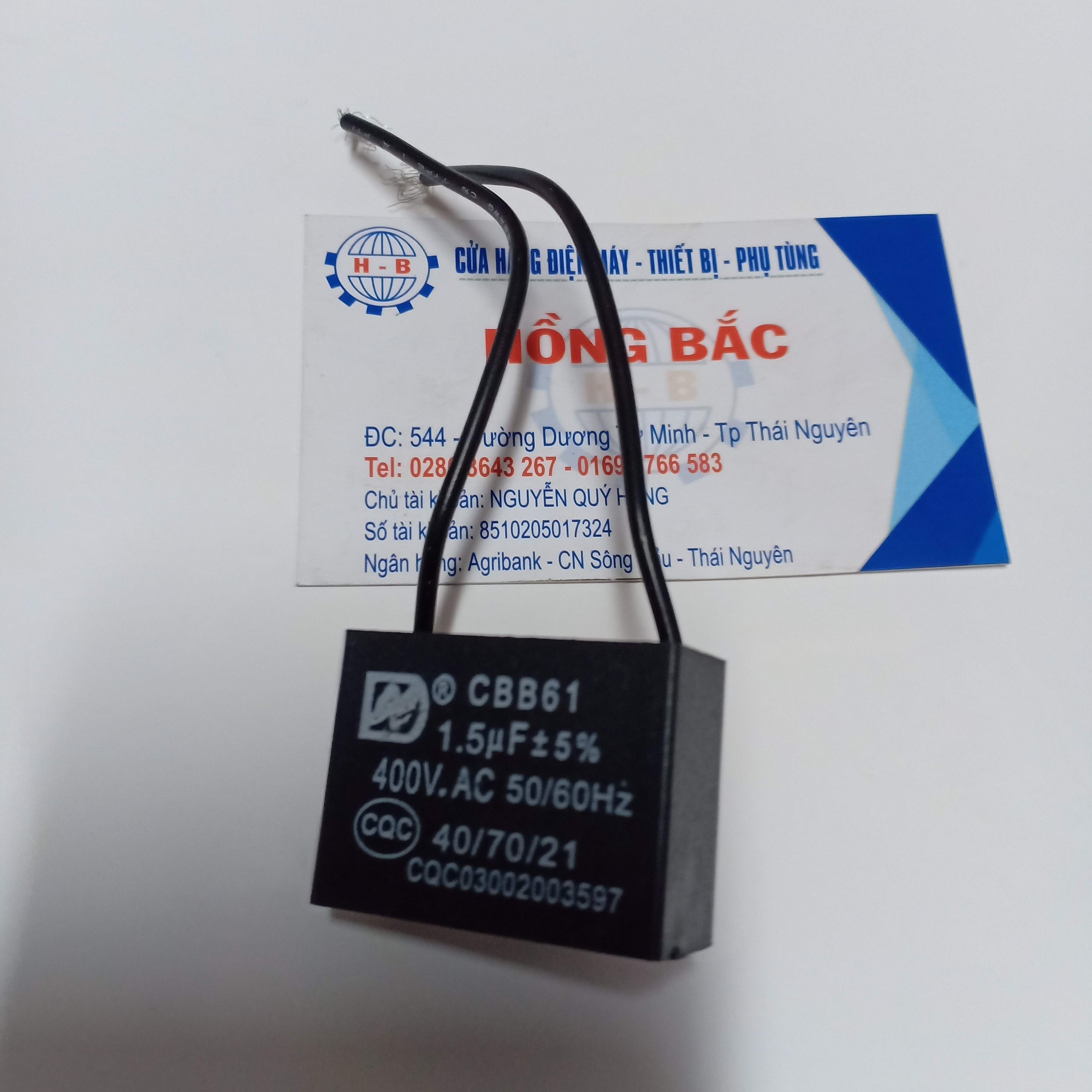 01 Tu điện 1.5 MF 400VAC - Tụ quạt điện