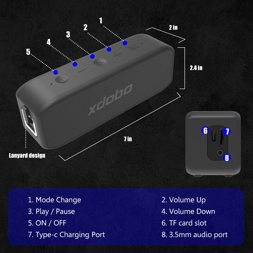 Loa di động bluetooth XDOBO Wing 2020