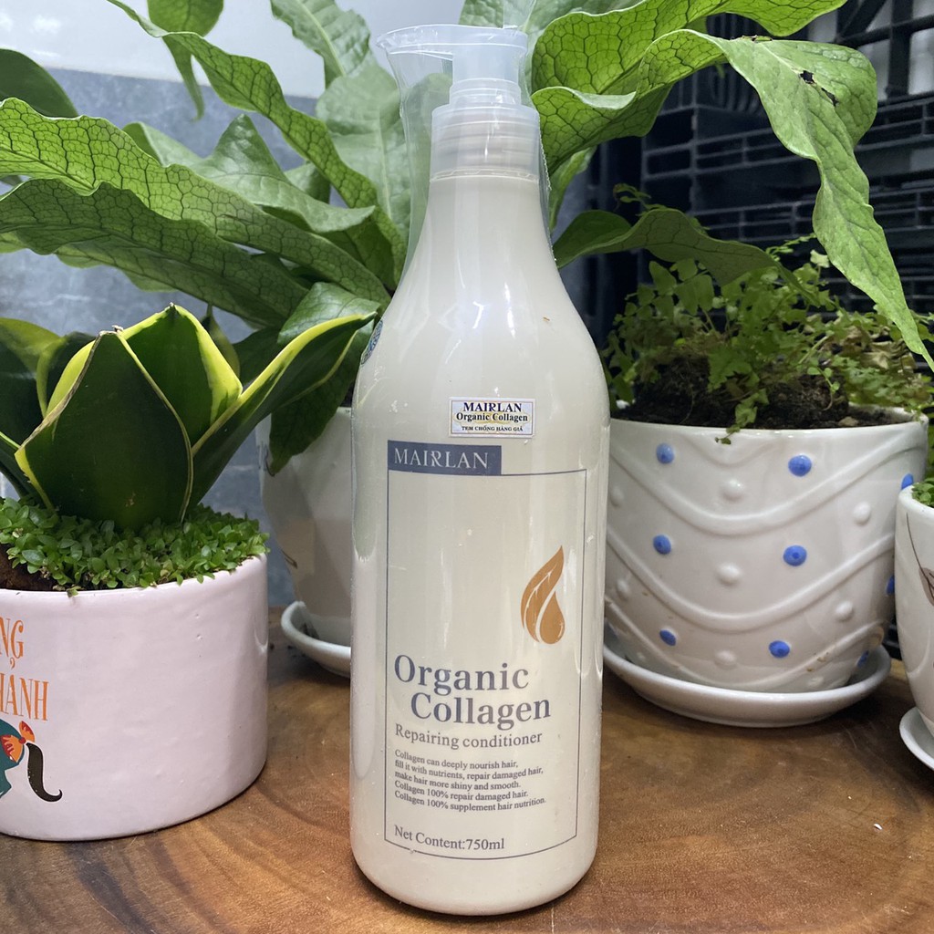 Dầu xả Mairlan Collagen siêu mượt phục hồi tóc hư tổn 750ml - Chai