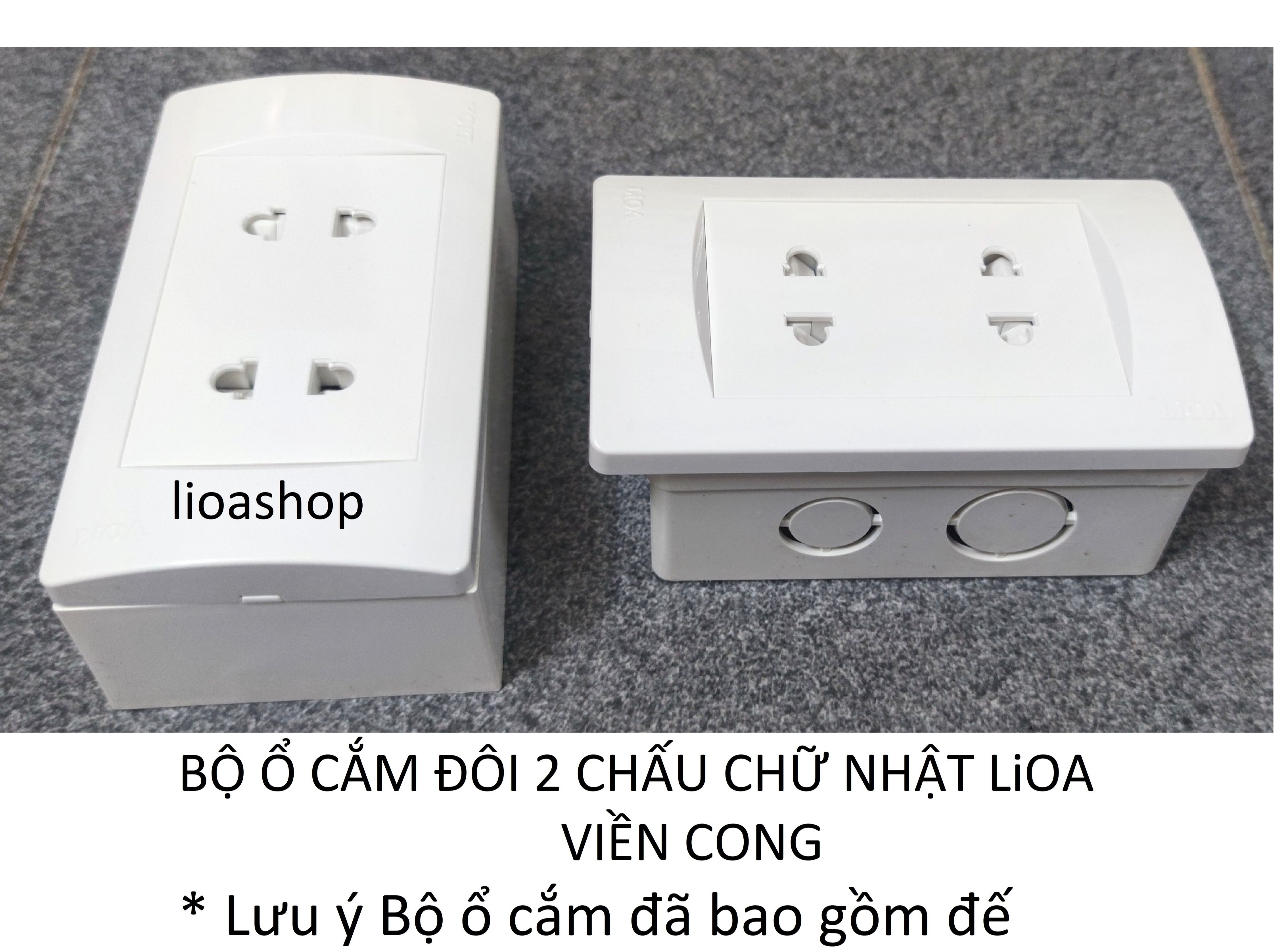Ổ CẮM ĐÔI 2 CHẤU LiOA.