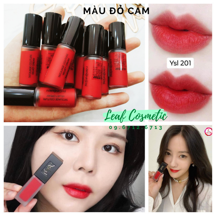 [ Chính Hãng ] Son Kem YSL Tatouage Cream 201 Đỏ Cam mini