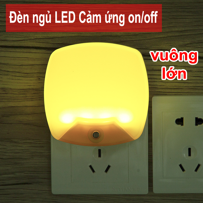 Đèn ngủ LED Cảm ứng Ngày tự tắt, Đêm tự sáng, Loại vuông Lớn