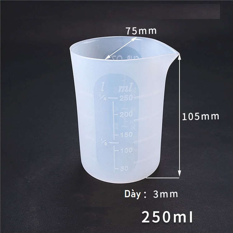 Cốc silicone pha keo Epoxy Resin, cốc silicone 100ml, 250ml
