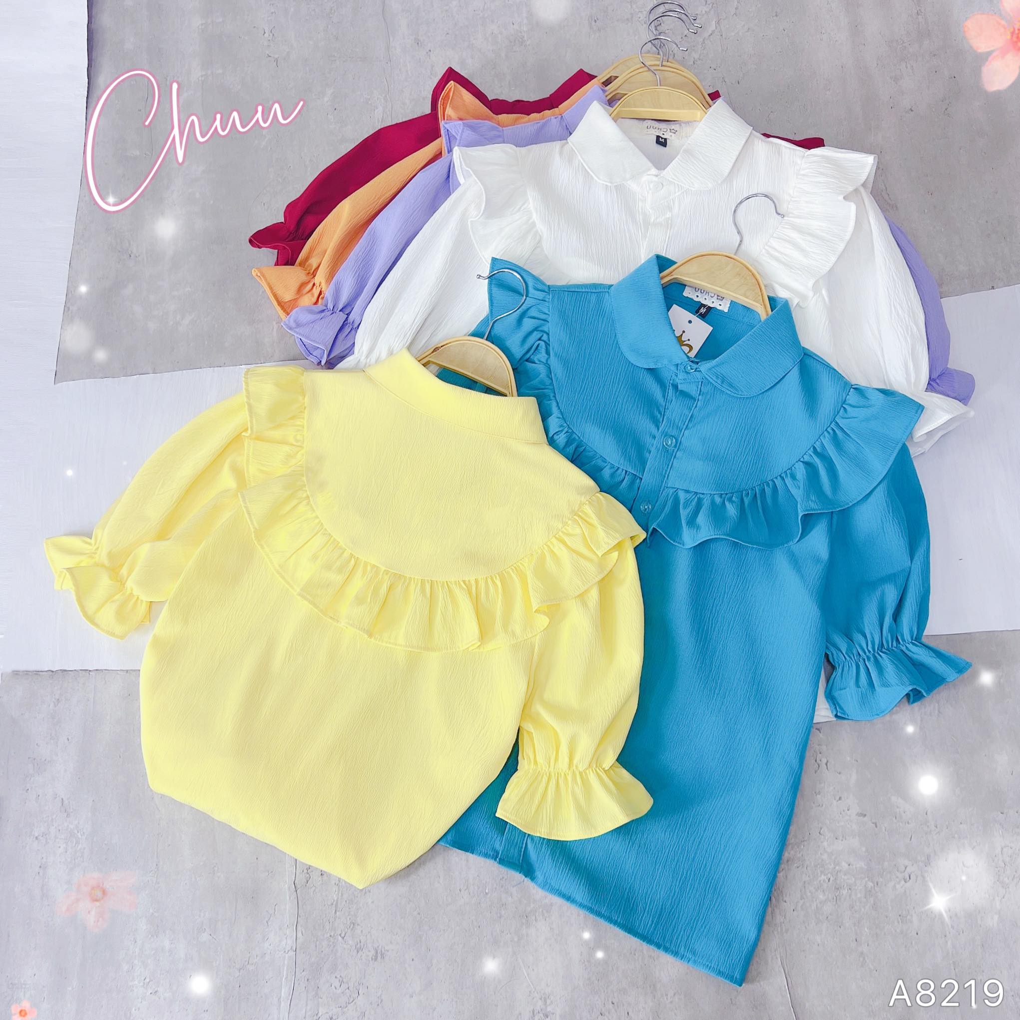 Áo sơ mi công sở nữ đô tròn bèo CHUU A8219