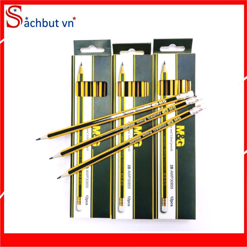 Bút Chì Gỗ 2B MG Có Đầu Tẩy AWP30855