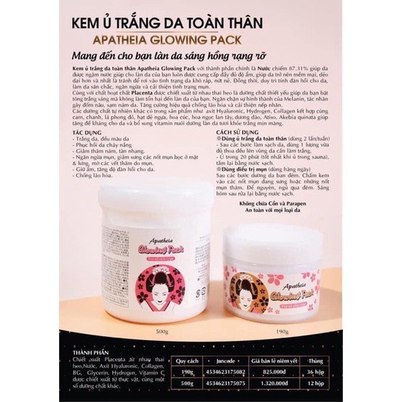 [ TỔNG KHO ] Kem Ủ Trắng Cô Gái Nhật GLOWING PACK