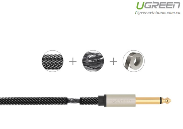 Cáp Audio 6,35mm dài 1m  Ugreen 10636 mạ vàng cao cấp