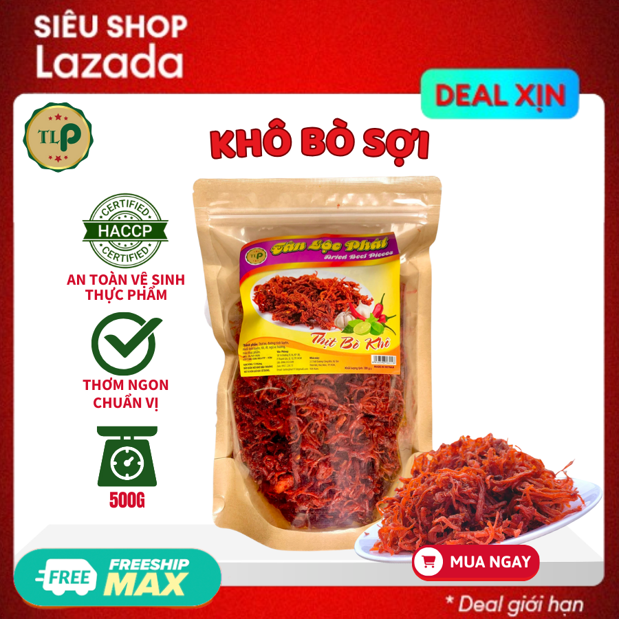 KHÔ BÒ SỢI TÂN LỘC PHÁT Loại túi Thơm Ngon Đậm Vị