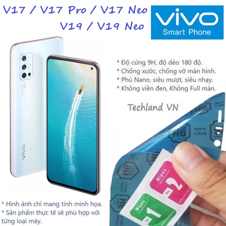 Cường lực phủ nano vivo v17 / v19 / v17 neo / v17 pro / v19 neo - trong suốt, không full màn, không viền đen