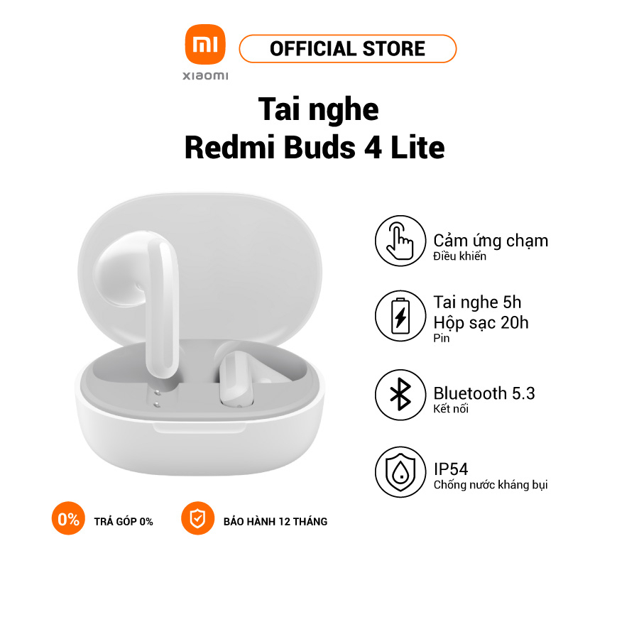 Xiaomi Redmi Buds 4 Lite Headphones - Genuine DWG Redmi Buds 4 Lite Headphones Black and White International Version Xiaomi launches Redmi Buds 4 Lite wireless headphones