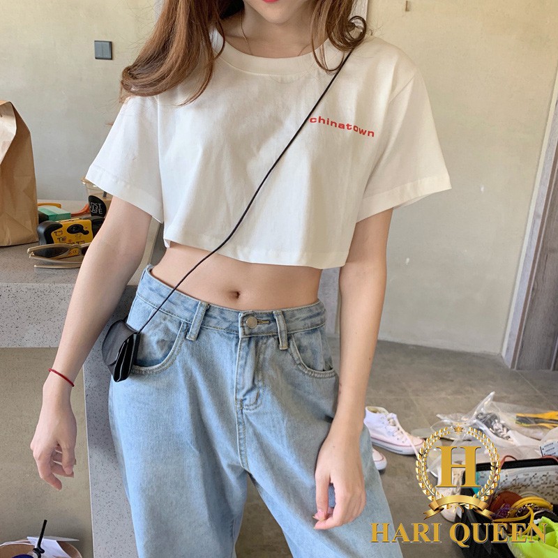 Áo croptop logo chinatown hari0720