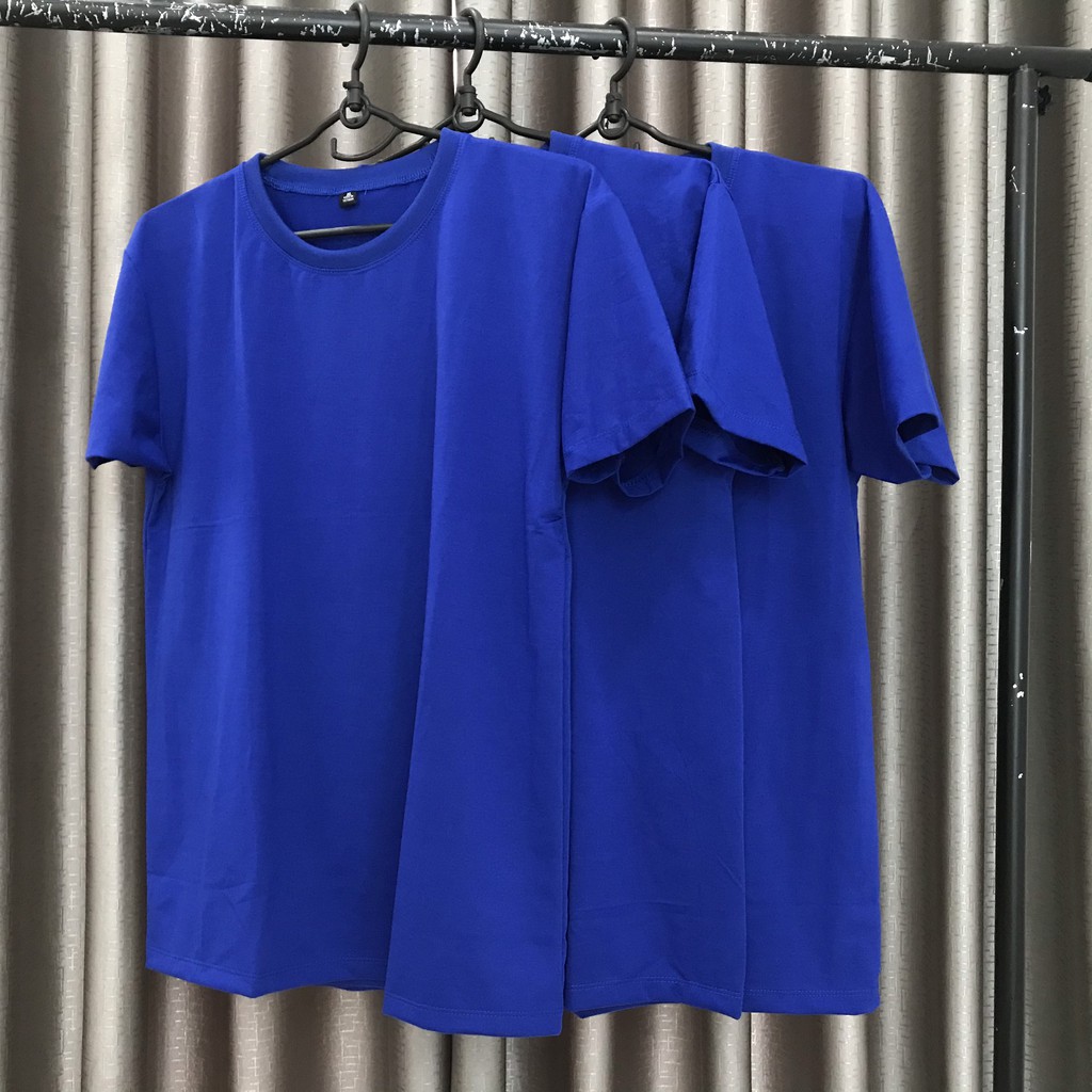 Áo thun màu xanh dương thời trang 24h xanh bích phom xuông cho nam và nữ có cả size trẻ em
