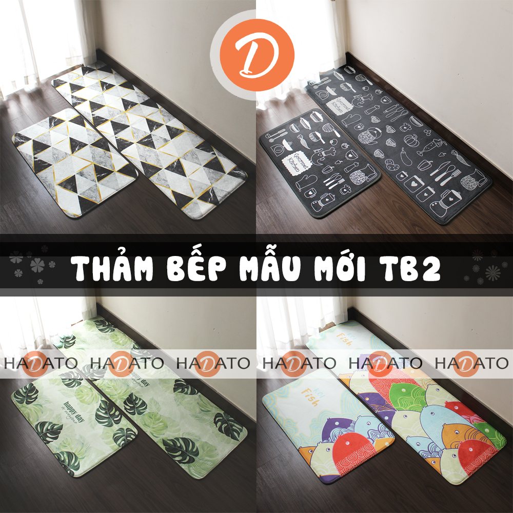 THẢM bếp THẢM chùi chân lau chân chống trượt hoa văn trẻ trung dễ thương