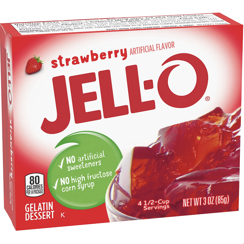 BỘT RAU CÂU - GELATIN VỊ DÂU TÂY Jell-O Strawberry Gelatin Mix, 85g 3 oz