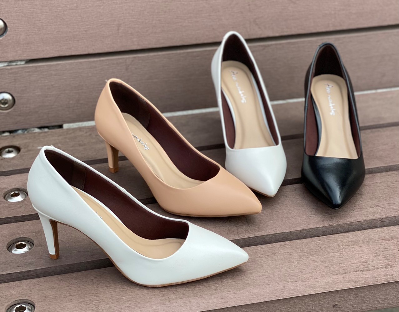 Giày cao gót  nữ 5 phân mũi nhọn và 7 phân xi mờ  gót nhọn Annamodels kiểu dáng basic _A026
