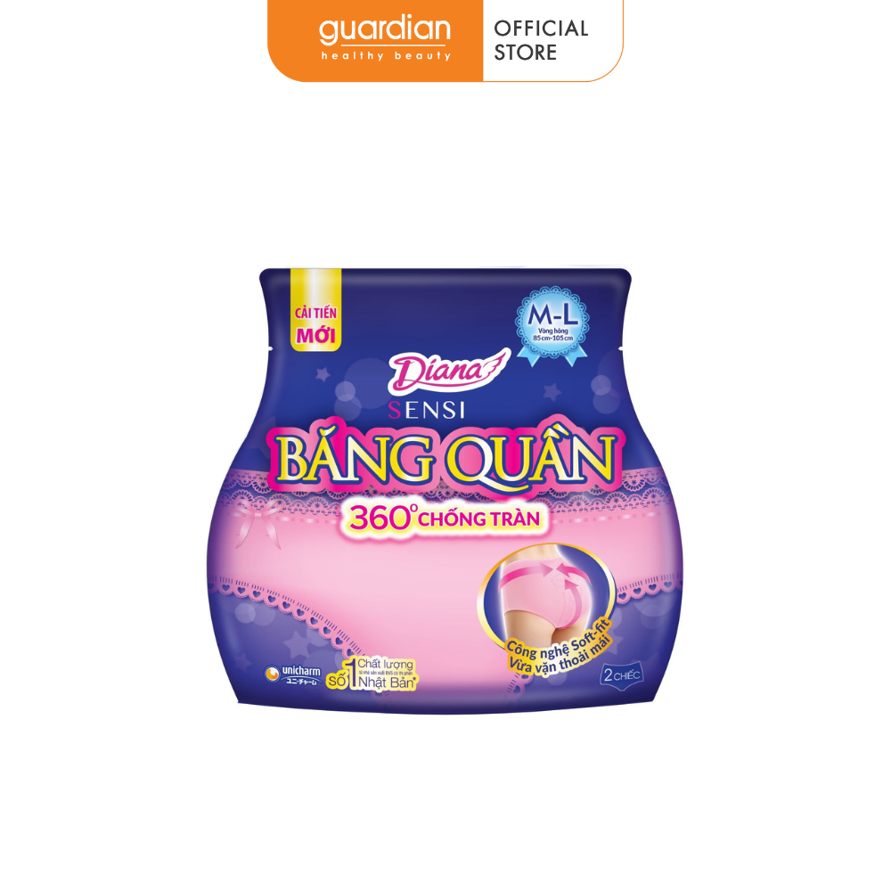 Băng Vệ Sinh Ban Đêm Dạng Quần Size M-L Diana 2 Miếng