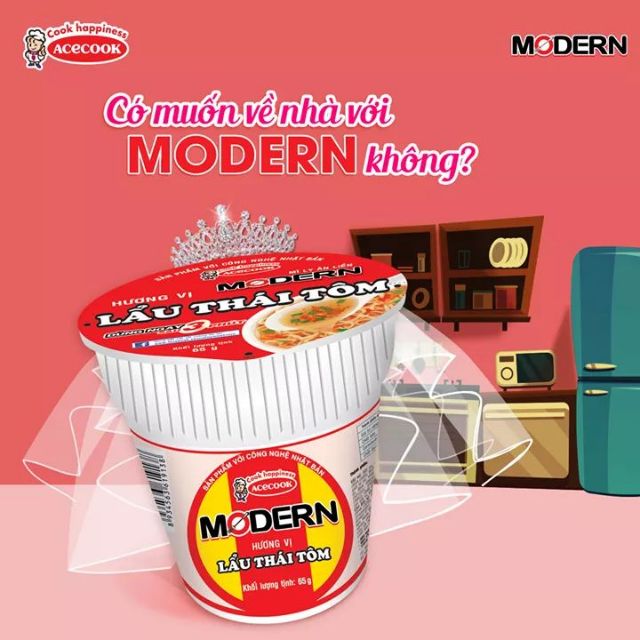 [HCM]Thùng 24 Mì Ly Modern Lẩu Thái Tôm 65G - Acecook