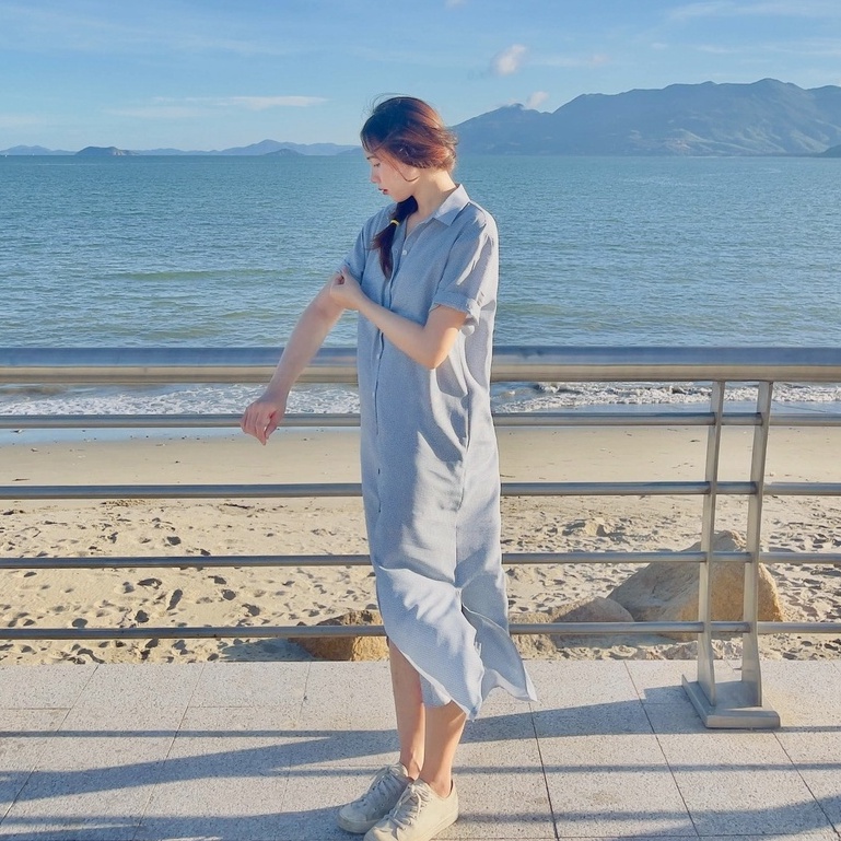 Váy Sơ-mi kẻ sọc Fabric Holic