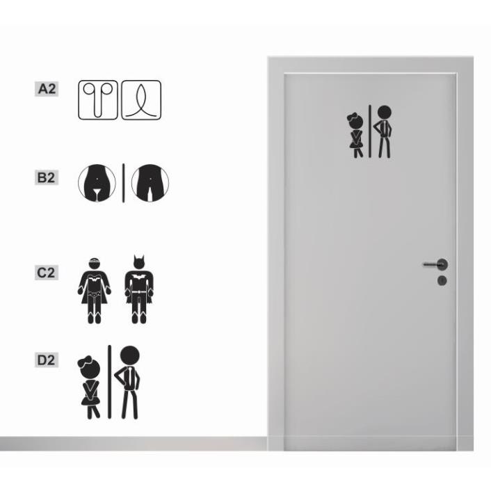 [16 MẪU] STICKER TRANG TRÍ CỬA WC SIÊU ĐỘC ĐÁO