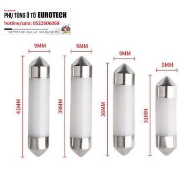 Bóng đèn LED - Yobis 2 đui ( Thấu kính ) gắn trần xe ' nội thất & biển số ' ô tô - xe hơi '31mm tới 41mm