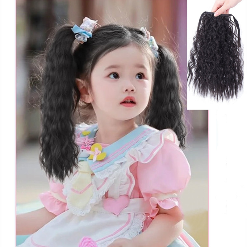 Tóc giả cột xù mì ngắn dành cho bé gái