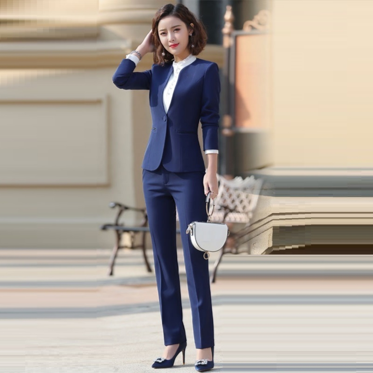 Women work suit long sleeve suit pants tj31