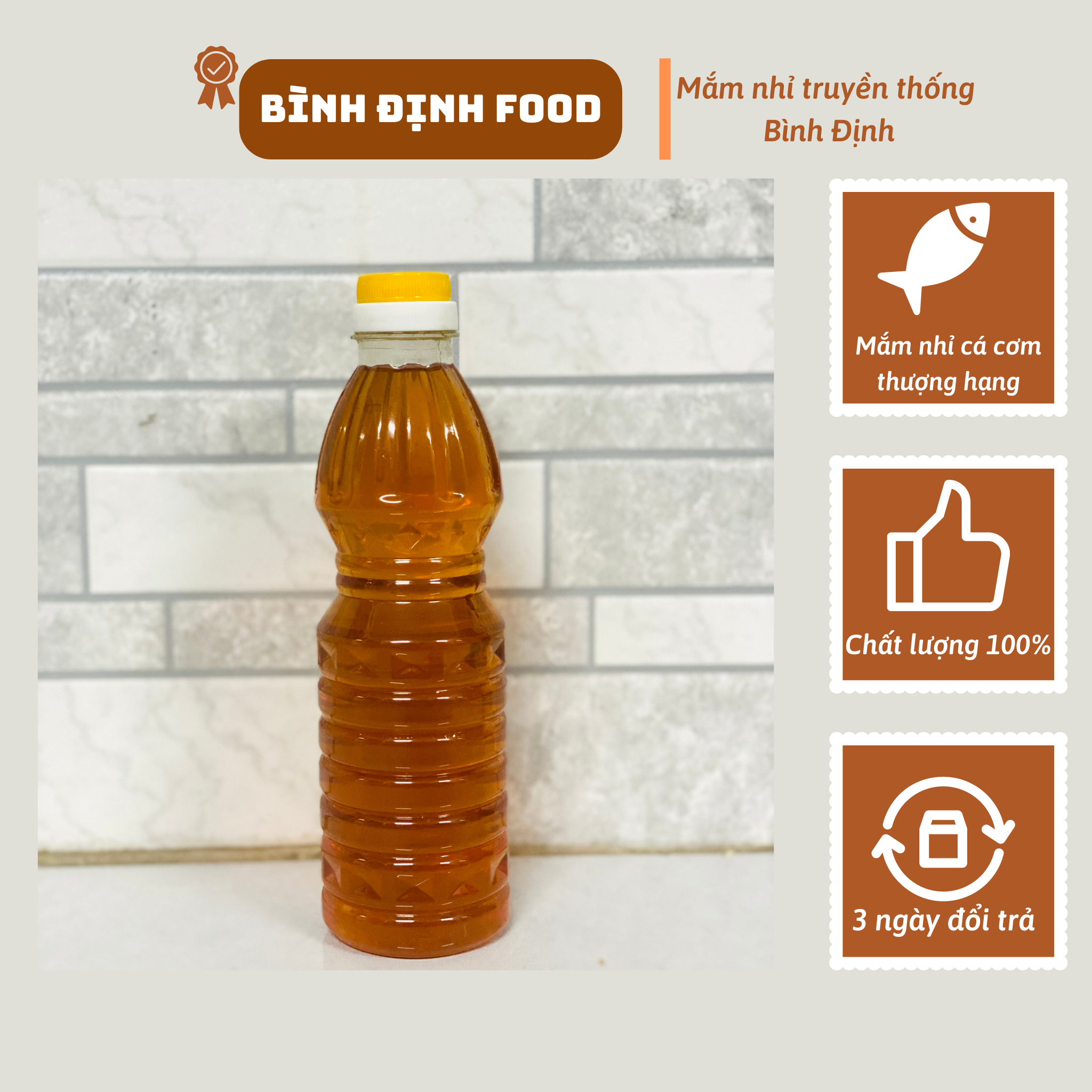 Nước mắm nhỉ cá cơm nguyên chất ủ chượp truyền thống Bình Định