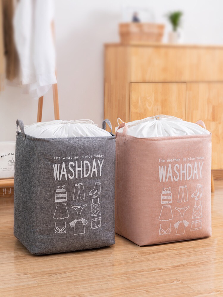 Giỏ, sọt đựng quấn áo, giày dép, vớ, đồ giặt, đồ dơ, đồ chơi, gấp, xếp gọn gàng dễ thương (vải bố)