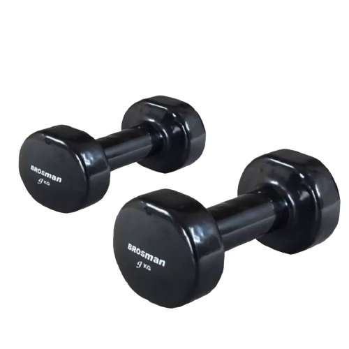 Tạ tay 9kg Brosman nhập khẩu (Bộ 2 cái tạ sắt 9kg màu đen)