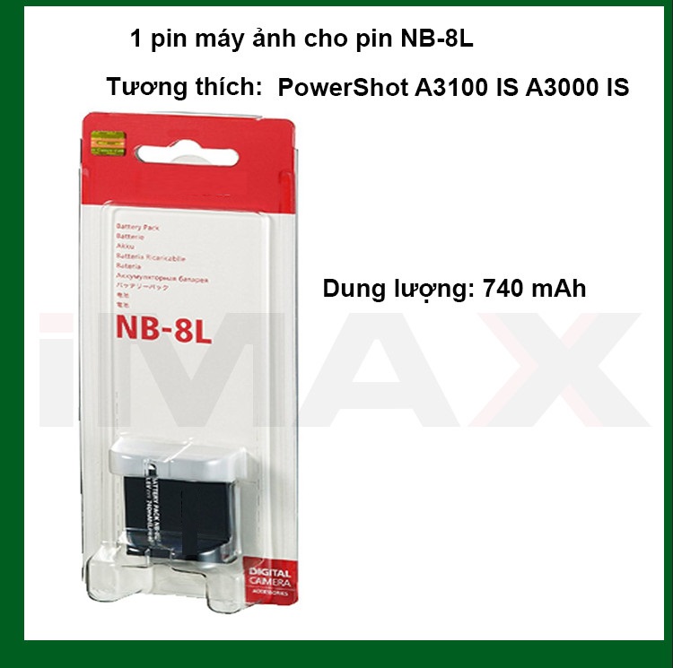 Pin thay thế pin máy ảnh cho pin NB-8L