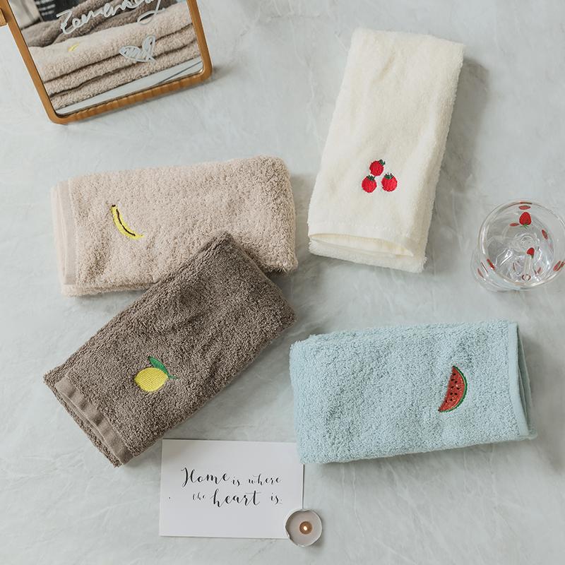 Trái Cây Dòng Cotton Chất Lượng Cao Khăn Mặt Yếu 100% Cotton Hút Nước Mềm Mại Khăn Mặt Nghề Thêu Sắc Xanh Thiên Nhiên Phong Cách Hàn Quốc Gió Cặp Đôi