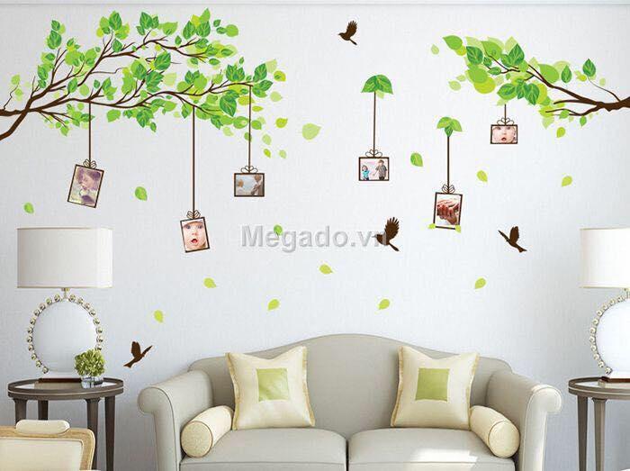 decal dán tường mẫu cành cây  treo khung ảnh