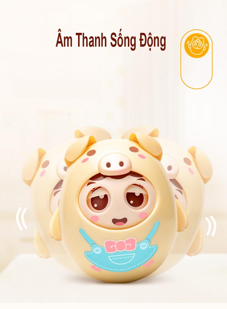 Lật Đật 4D Mắt Nhắm Mở Phát Âm Thanh Hình Lợn Con