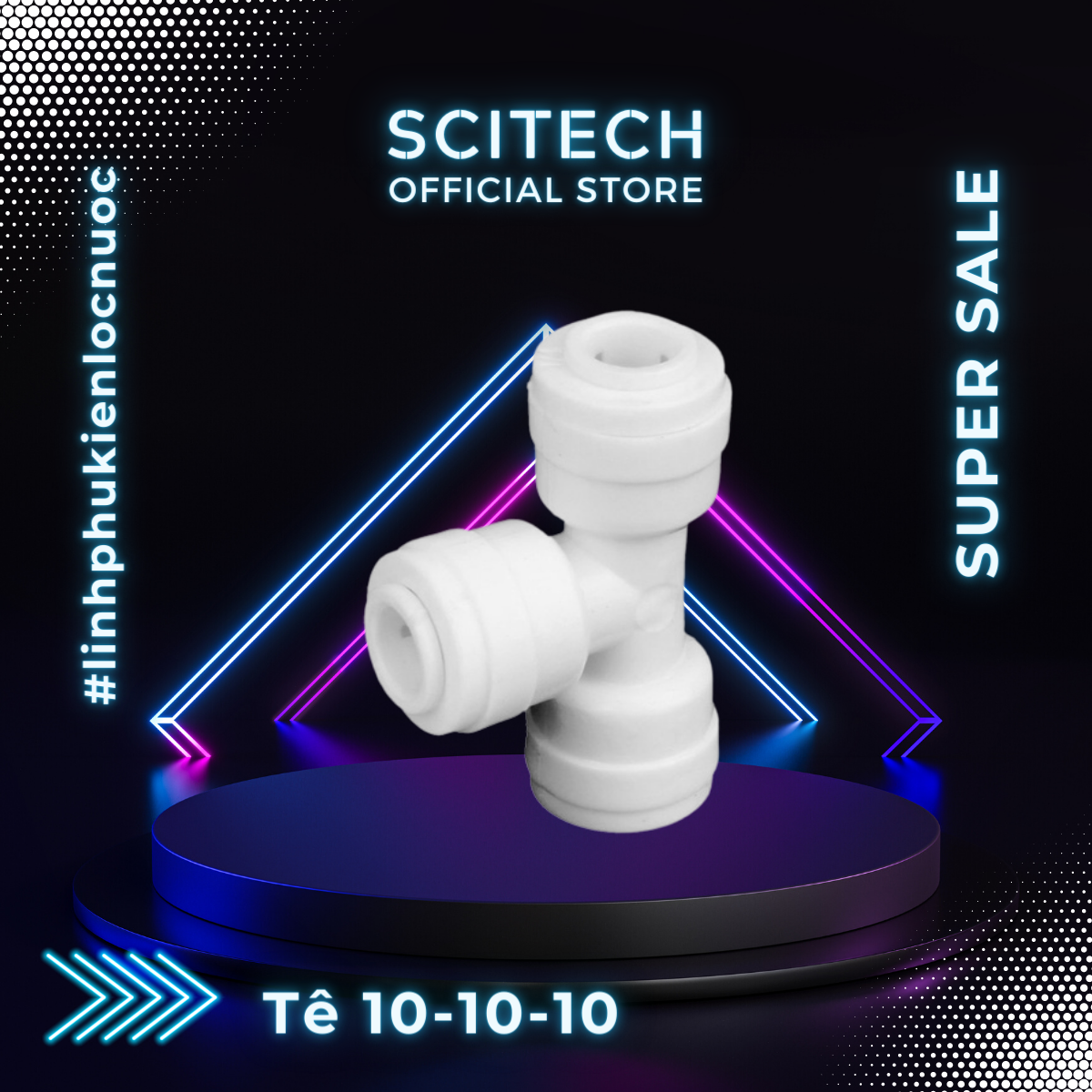 [HCM]Tê nối nhanh 3 đầu dây 10 dùng trong máy lọc nước (Combo 2 cái hoặc 5 cái) - Scitech Water