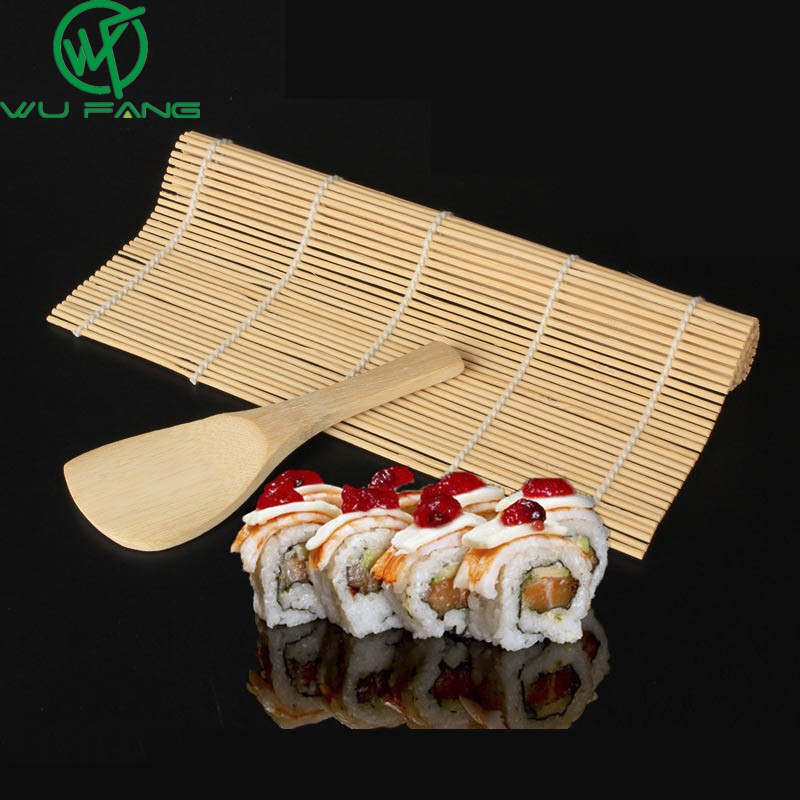 SHOOTHE DIY Onigiri Rice Roller Bamboo Rolling Mat Sushi Curtain Sushi Spoon Sushi Maker Tools Kitchen Gadgets Cooking Accessories 1Pcs