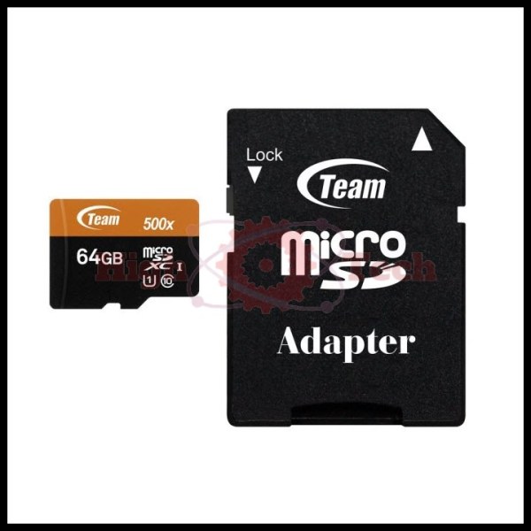Thẻ nhớ microSDXC Team Group 64GB 500x upto 80MB-s class 10 UHS-I kèm Adapter
