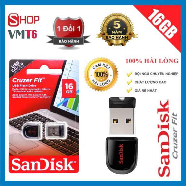 USB 16GB SanDisk 2.0 CZ33 Cruzer Fit - Bảo hành 5 năm !