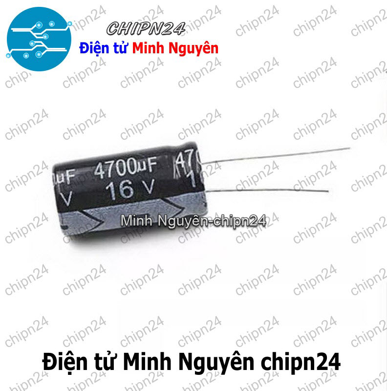 [2 con] (F261) Tụ hóa 4,700uF 16V Đen (13x25mm) (4700uF 16V) - HH000689
