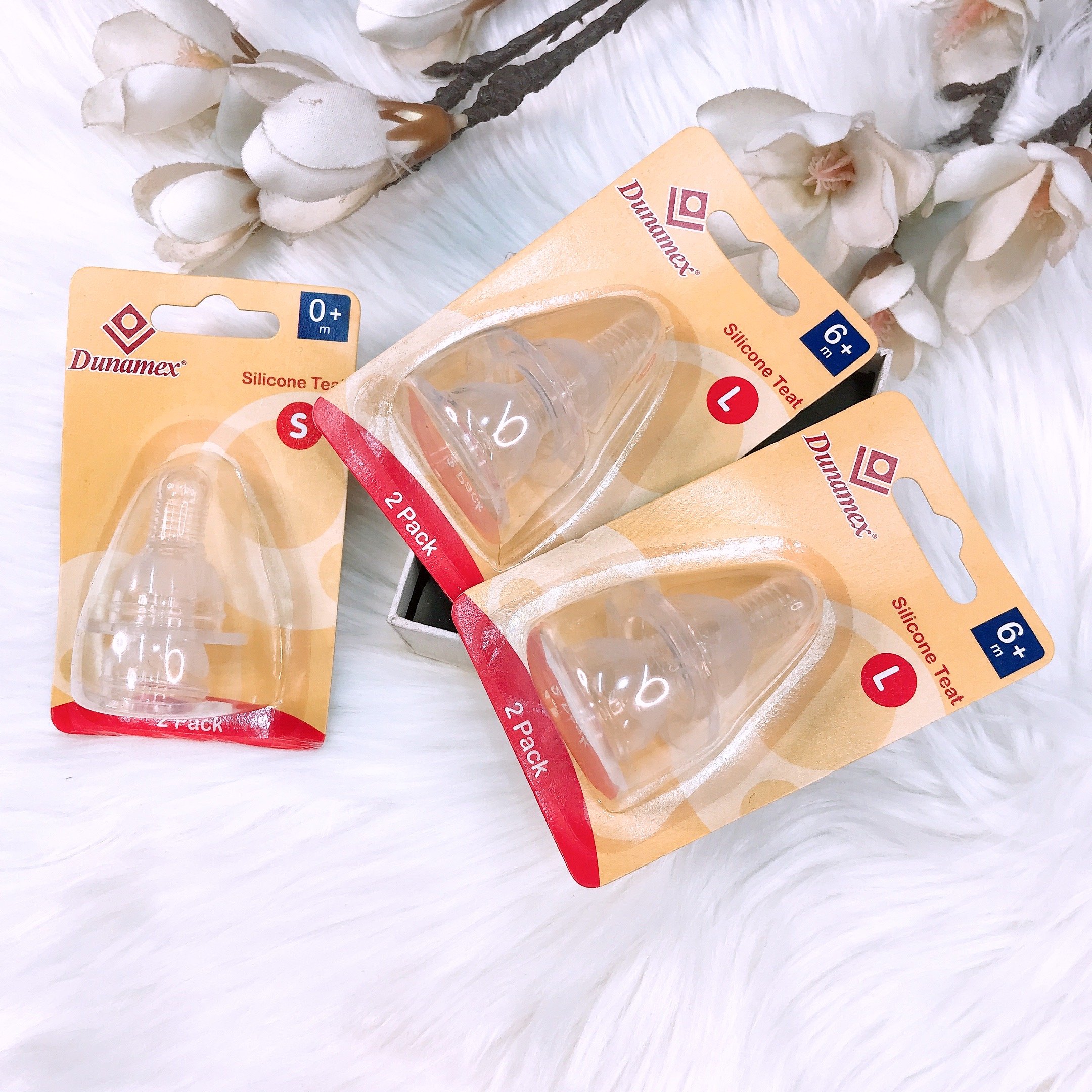 Bộ 2 núm silicon cho bé Dunamex size S, M, L