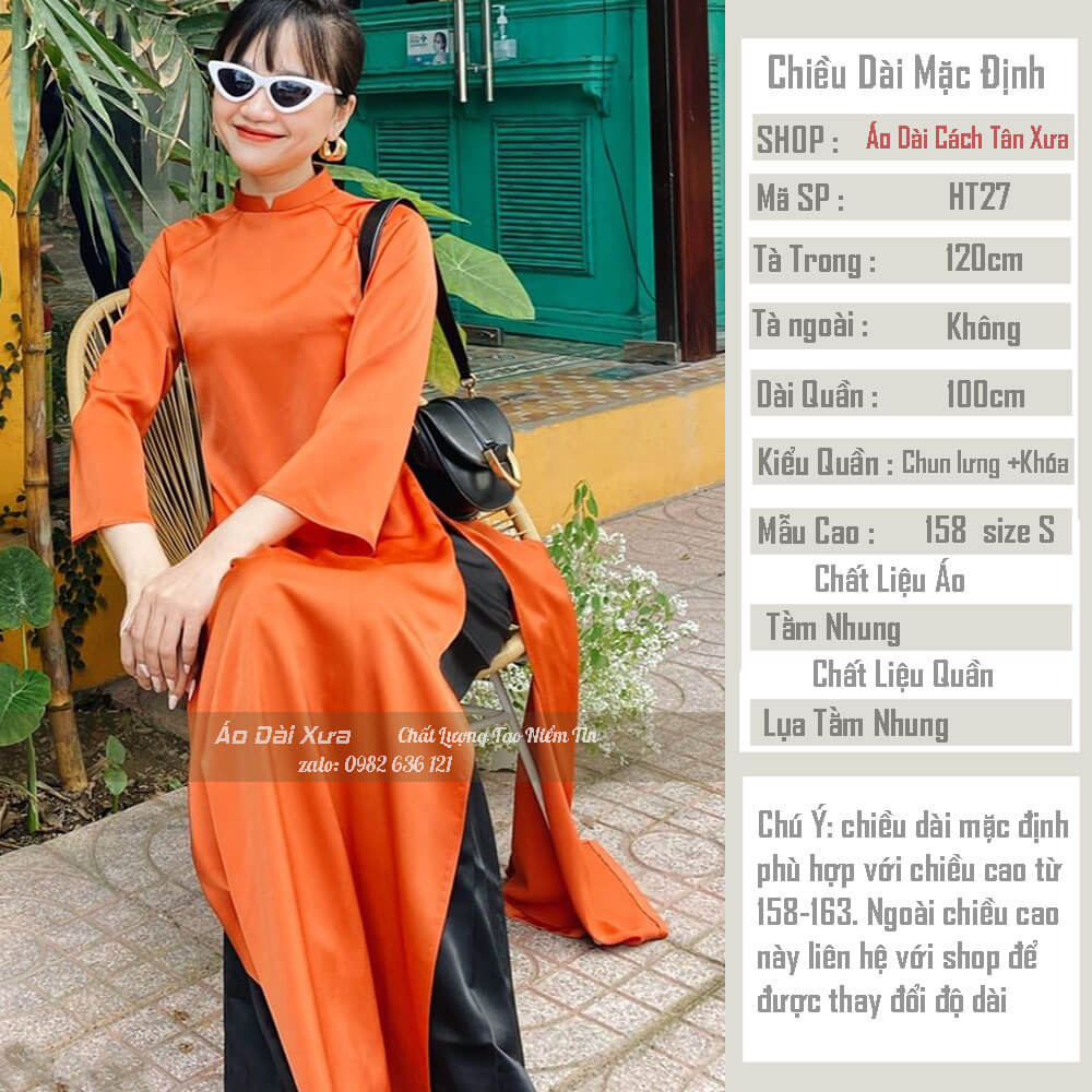 Áo Dài Cách Tân Nữ Dáng Suông Xưa HT27