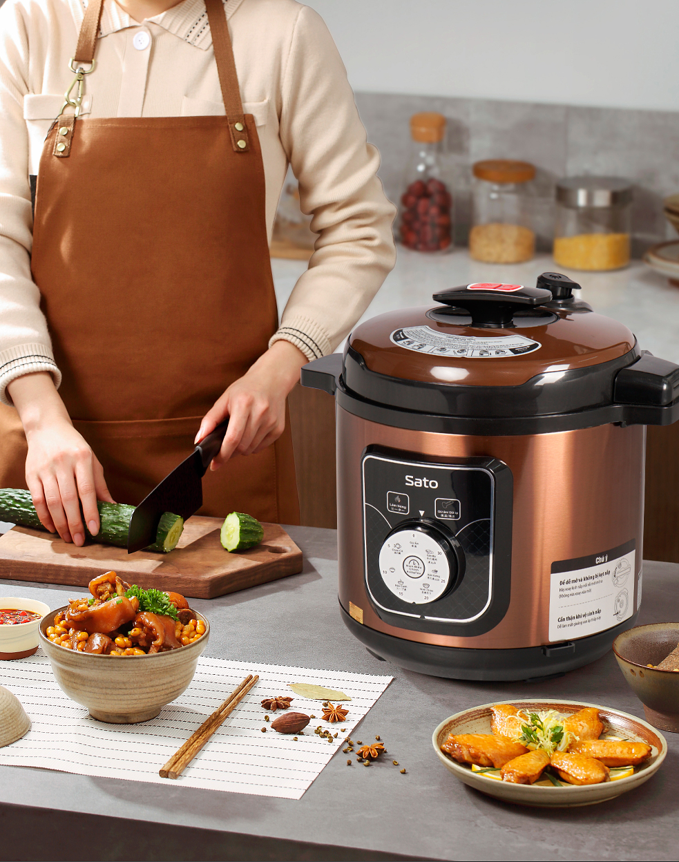 Nồi áp suất đa năng 6L Sato 6AS039