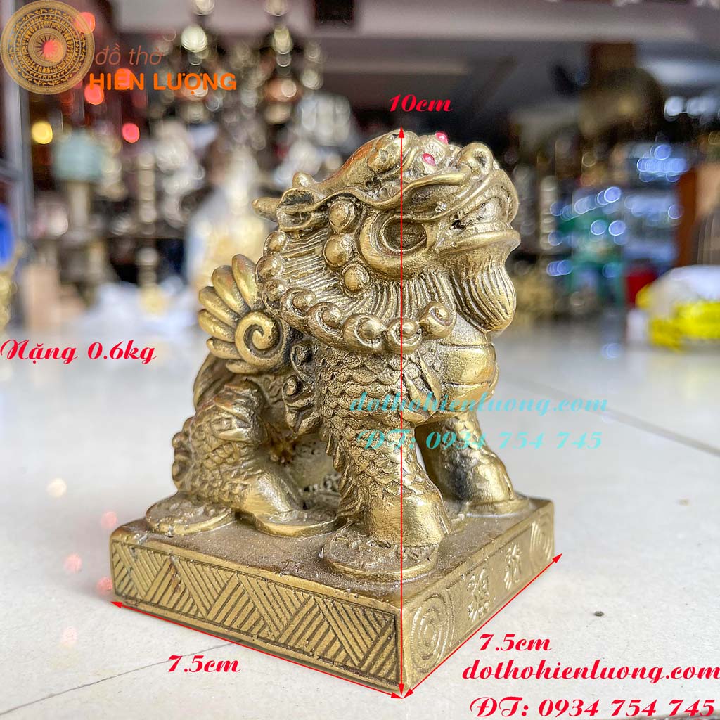 Feng shui square copper unicorn statue-lxwxh: 7.5 × 7.5 × 10 cm weight 0.6 kg
