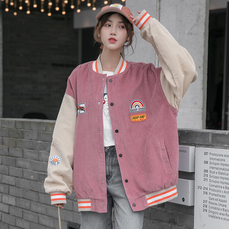 Áo local brand Bomber nữ nhung cầu vồng End