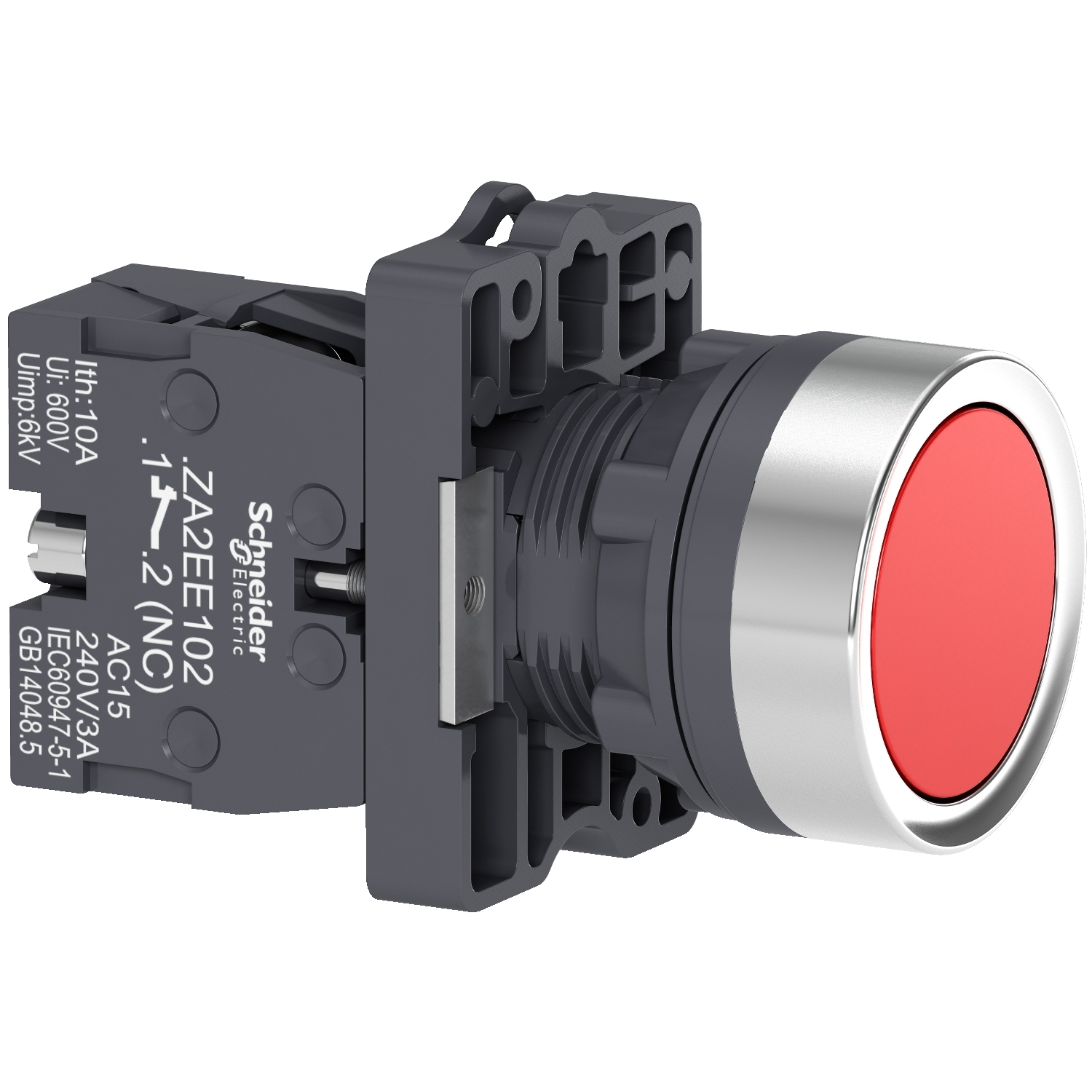 Nút nhấn nhả XA2 phi 22 tròn đỏ Schneider XA2EA42