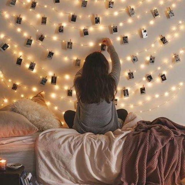 đèn led dây Fairy Light 5m + ảnh và kẹp gỗ