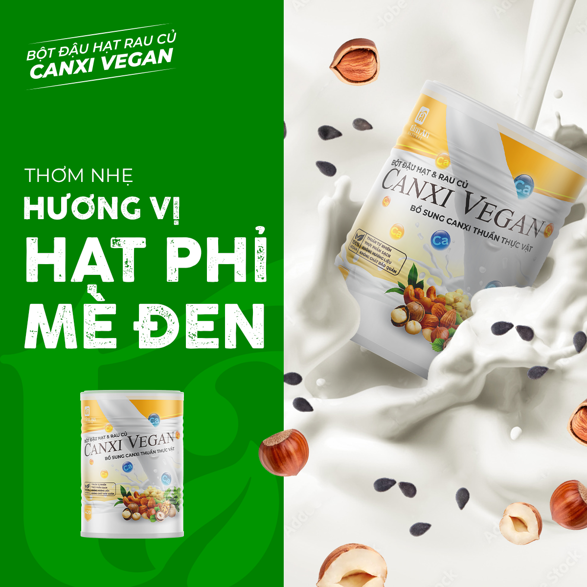 BỘT ĐẬU HẠT & RAU CỦ CANXI VEGAN - 420g