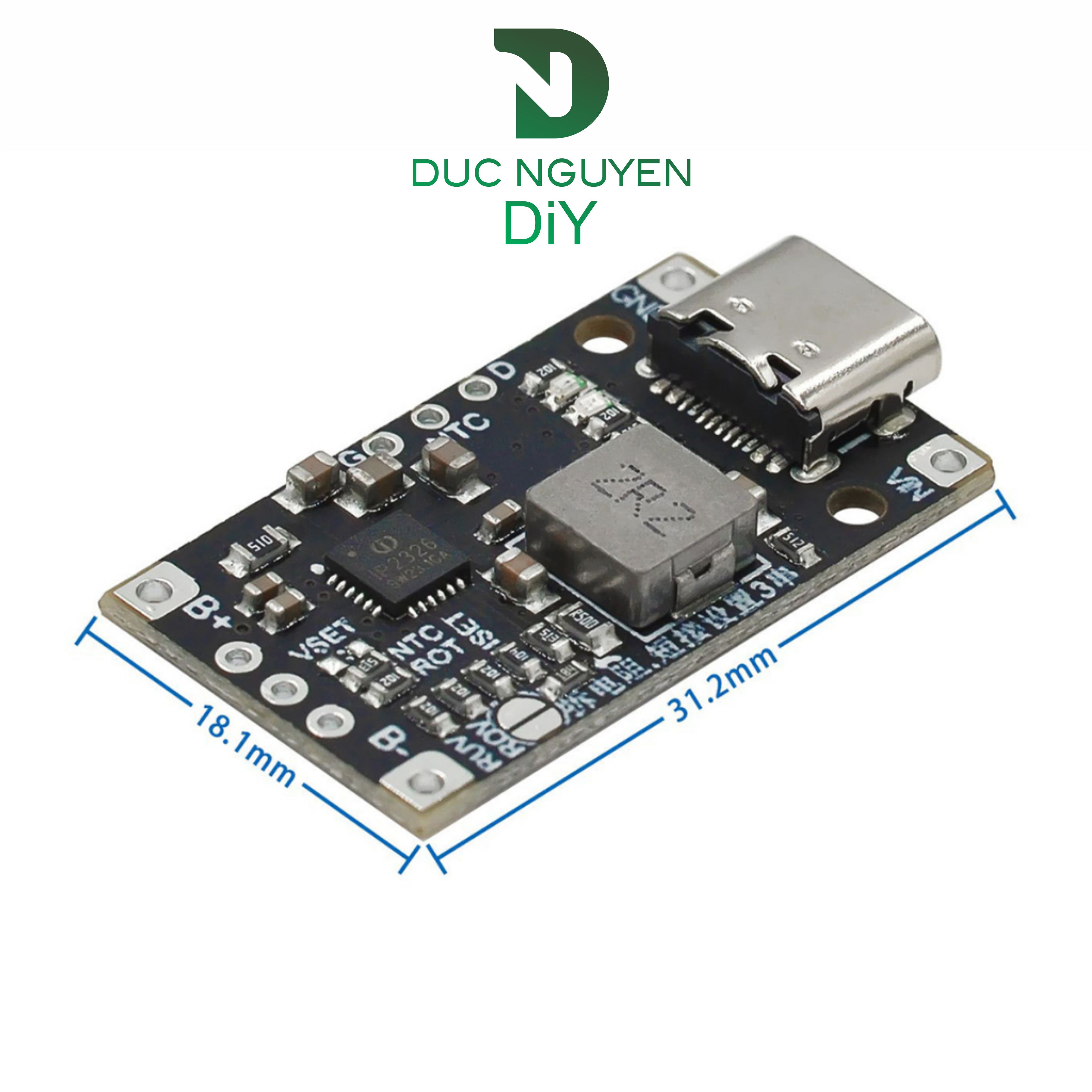 Mạch sạc pin Lithium TypeC USb 2S/3S BMS 15W 8.4V 12.6V 1.5A